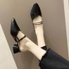 Sandalias de Tacón Grueso para Mujer Verano 2025 Nuevo Estilo Baotou Medias Zapatillas Estilo Coreano Uso Interior y Exterior Zapatos de Tacón Alto para Mujer
