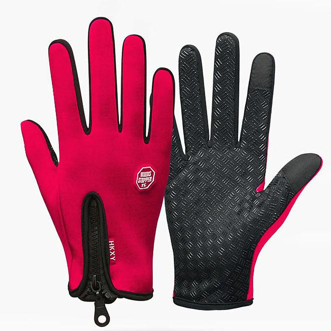 触屏竖拉链-圆标【红色】