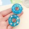 Anillo Flotador de Natación Transparente de Color Cartoon de Resina Artificial Creativa de 7 Colores Mixtos Colgante para Llavero DIY Accesorios de Joyería