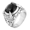 Joyería Estilo Tropical Anillo de Piedra Garra de Dragón de Acero de Titanio Anillo de Acero de Titanio Punk de Moda Personalizado para Hombres