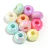 Contas Acrílicas de Furo Grande de 13mm Contas Coloridas de Furo Grande Pulseira de Contas DIY Acessórios de Joias Contas Redondas Contas Soltas