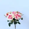 Rosas Simuladas 5 Cabezas Rosas Rizadas Set de Decoración para Fotos de Boda Accesorios para el Hogar Flores Simuladas Rosas Falsas