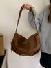 Bolsa Estilo Coreano Feminina Grande Capacidade 2025 Nova Bolsa Tote Plissada Textura Casual Roupa de Trabalho Alça Larga de Ombro Bolsa Transversal