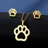 Colar Brinco Conjunto Garra de Animal Novo Produto Transfronteiriço Amazon Filhote Fofo Garra de Gato Corrente de Aço Corrente da Clavícula Atacado