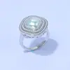Anillo Retro Francés de Imitación de Perlas Mapebe para Mujer, Lujo Ligero, Moda Exquisita, Personalidad para el Trabajo, Joyería de Mano con Diseño de Nicho