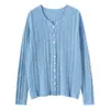 Suéter Casual de Tricô de Caxemira Macio e Versátil com Trançado de Manga Longa para Mulheres - Suéter Cardigan 100% Caxemira Pura - Novo para Outono e Inverno