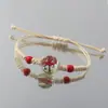 Pulsera de Serie de Flores Secas al por Mayor Vidrio Espécimen de Flor Real Gipsófila Flor de Durazno Árbol de la Fortuna Mariposa Pulsera Escénica Joyería
