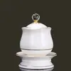Copo de Água Benta Branco Puro, Ornamento Budista, Copo de Lâmpada a Óleo, Copo de Oferenda Branco, Copo de Lâmpada a Óleo Transfronteiriço para Exportação com Tampa
