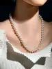 Moda para o Trabalho Estilo Simples Colar de Pérola de Água Doce Natural Feito à Mão Corrente para Clavícula Pequeno Fresco Elegante para Mulheres