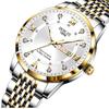 Reloj para hombre de banda sólida, doble calendario chino e inglés, luminoso, impermeable, de moda, no mecánico, con aguja de escaneo