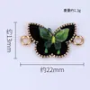 Nuevo Colgante de Mariposa Estéreo Creativo Elegante Accesorios DIY Material Aleación con Goteo de Aceite Pulsera Doble Colgante Collar Pendientes