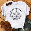 Ropa de Verano Europea y Americana 2025 para Mujer Estilo Harajuku Luna Estrellas Kawaii Camiseta de Manga Corta para Mujer Top Dulce y Lindo