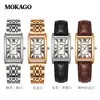 Relógio Mokago Feminino Clássico Quadrado à Prova d'Água de Quartzo com Números Romanos, Modelo Popular Transfronteiriço para o Dia a Dia