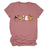 Amazon Wish site independente moda casual feminina maçã livro lápis fantasma abóbora gola redonda manga curta camiseta