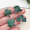 Hoja Hierba Irlandesa Accesorios de Joyería DIY Sombrero de Hierba de la Suerte Llavero Pulsera Pendientes Colgante Colgante de Buena Suerte