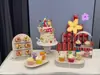 Suporte de mesa de sobremesas em estilo creme, decoração de mesa de casamento, suporte para bolo de aniversário, bandeja de ferro para sobremesas