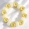 Pulsera cuadrada de acrílico con degradado macaron estilo INS, pulsera de resina con patrón de mármol vintage y cuentas doradas, venta al por mayor de joyería
