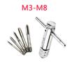 Herramientas de Ferretería M3-M8 Llave de Rachet para Macho de Roscar M5-M12 Macho de Roscar Extendido Roscado Hacia Adelante y Hacia Atrás Tipo Rachet