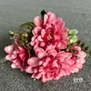 Ramo de Novia con Flores Artificiales, Dalia de Coral de 7 Ramas Falsa, Arreglo Floral Decorativo para Sala de Estar, Flores de Seda de Lujo Ligero
