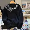 Otoño e Invierno Nuevo Sudadera Casual de Cuello Redondo Gruesa de Forro Polar para Hombre Marca de Moda Americana Sudadera de Manga Larga Versátil para Mujer