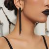 Fuente transfronteriza lujo super flash diamantes completos aretes largos con borlas temperamento de mujer aretes joyería para la oreja aretes