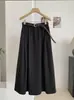 Falda Simple de Corte A KEKEZOON para Mujer, Artística y Fresca, Textura de Algodón Tencel, Adelgazante, Falda de Paraguas con Dobladillo Ancho, Moderna 8780