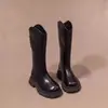 Botas para niña 2026 nuevas otoño e invierno botas largas botas altas infantiles botas de invierno para niña botas Martin de cuero con felpa de caña alta