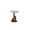 Mesa de centro italiana ovalada de acero al carbono con placa de roca brillante, moderna, ligera, de lujo, para apartamentos pequeños, hogar, sala de estar, mesa auxiliar combinada