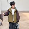 Chaqueta de Montaña a Prueba de Agua, Viento y Suciedad para Niños Aimobeibei, Estilo Exterior con Bloques de Color para Niños y Niñas, Tallas Mediana y Grande para Niños, Cortavientos con Capucha de Moda Otoño 2025