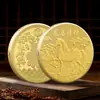 Medalha Comemorativa do Ano do Cavalo de 2026 Zodíaco Dragão Cavalo Ano Espiritual do Cavalo Boa Sorte e Sucesso Moeda Comemorativa em Ouro e Prata em Relevo