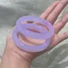Pulsera de Calcedonia Violeta Brasileña Color Gradiente Té de Leche de Taro Lichi Congelado Morado Claro Ágata Lavanda Pulsera