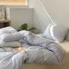 2026 Novo Modelo Conjunto de Quatro Peças 100% Algodão Estilo Nórdico Combinável Temporada Estudantil Conjunto de Lençol de Cama e Lençol com Elástico de Três Peças para Dormitório