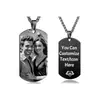 Transfronteiriço Amazon Aço Inoxidável Marca Militar Cor Brilhante Foto Impressa Colar Personalizado Tendência DIY Laser Joia Pingente