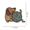 Set de Parches de Tela Bordados de Gato Perro Lindos Corgi Dachshund Teddy Shiba Inu Parches Bordados de Dibujos Animados Pegatinas Ropa Libros