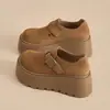Tênis Birkenstock da moda com sola grossa para mulheres, novo modelo outono 2026, que aumenta a altura, mocassins casuais de cobertura total, sapatos femininos da moda