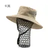 Chapéu Masculino Primavera e Verão Proteção Solar Sombra Secagem Rápida Aba Larga Chapéu de Pescador Esportes ao Ar Livre Pesca Montanhismo Chapéu de Sol Chapéu de Bacia
