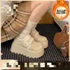 Sapatos casuais de algodão estilo Birkenstock, com sola grossa e forro de fleece, para mulheres, nova coleção de inverno 2026, que aumentam a altura, quentes e antiderrapantes, com forro de pelo fofo