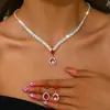 Collar de circón aretes de dos piezas temperamento europeo y americano exagerado lujo ligero cadena clavicular collar de alto sentido fabricantes de joyería para mujer