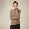 Nuevo suéter de cuello alto de color liso, 100% cachemir puro, suéter de mujer tipo jersey, holgado y versátil, suéter de cachemir grueso.
