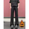 Calça Masculina Casual High Street Americana Cleanfit Silhouette Forrada com Fleece Perna Reta Levemente Flare Vibe Calça Solta
