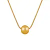 Collar de Cuentas de Transferencia de Moda Simple Estilo Coreano Estilo Ins para Mujer Cadena para Clavícula Dorada Versátil de Acero de Titanio