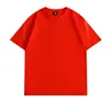 Camiseta de Color Sólido con Cuello Redondo Estampada con Logo Publicidad Camisa Cultural Algodón Puro Hombro Caído Cuello Redondo Manga Corta Ropa de Trabajo Uniforme de Clase DIY