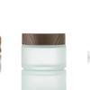 Frasco Creme com Tampa de Grão de Madeira Frasco Vazio 5-100g Vidro Fosco Transparente Frasco Creme Facial Creme para Olhos Cosméticos Amostra Sub-frasco