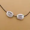 Acessórios de Prata de Lei S925 Pingente Retangular Zen Fosco Vintage com Furo Reto Acessórios para Pulseira de Miçangas diy Acessórios