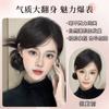 Peluca de Cabeza de Bola de Bigotes de Dragón Anillo para Mujer Cabello Humano Simulado Accesorios para el Cabello Volumen de Cabello Esponjoso Estilo Dorado Moño para el Cabello Cabeza de Capullo de Flor