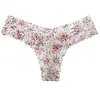 Ropa interior sexy transfronteriza para mujer, tanga de encaje estampado transparente, pantalones T sexy de tiro bajo, calzones transpirables y amigables con la piel