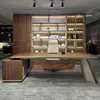Novo Conjunto de Mesa Executiva e Cadeira em Madeira Maciça Estilo Chinês, Madeira de Nogueira Preta Norte-Americana, Mesa de Chefe de Alto Padrão
