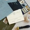 Invitaciones de boda de alta gama estilo europeo, invitaciones personalizadas creativas de papel de algodón gofrado, papel rasgado a mano con bordes irregulares, invitaciones de boda de papel