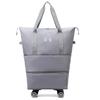 Bolsa de viaje de gran capacidad de doble capa extendida universal con ruedas desmontables cubierta para viaje corto trolley Oxford fitness anti-bolsa