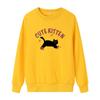Sudadera de Terciopelo para Mujer con Cuello Redondo Retro Transfronterizo Estampada Primavera y Otoño 2025 Nuevo Estudiante Holgada Estilo Perezoso Top